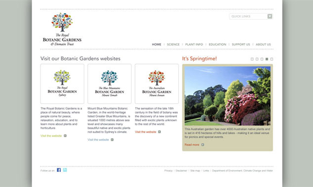 Royal Botanic Gardens & Domain Trust Website Design