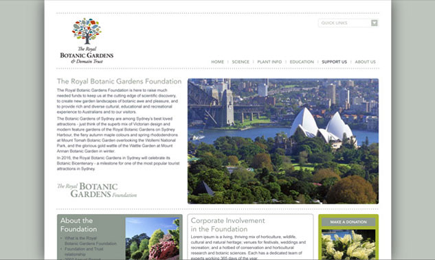 Royal Botanic Gardens & Domain Trust Website Design