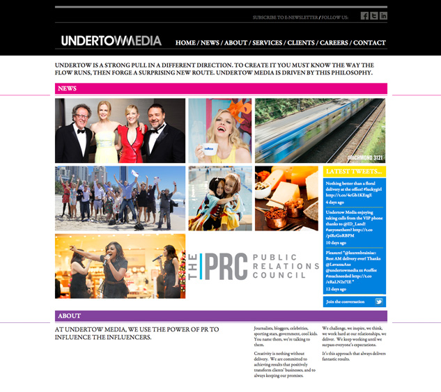 Undertow Media Website Design